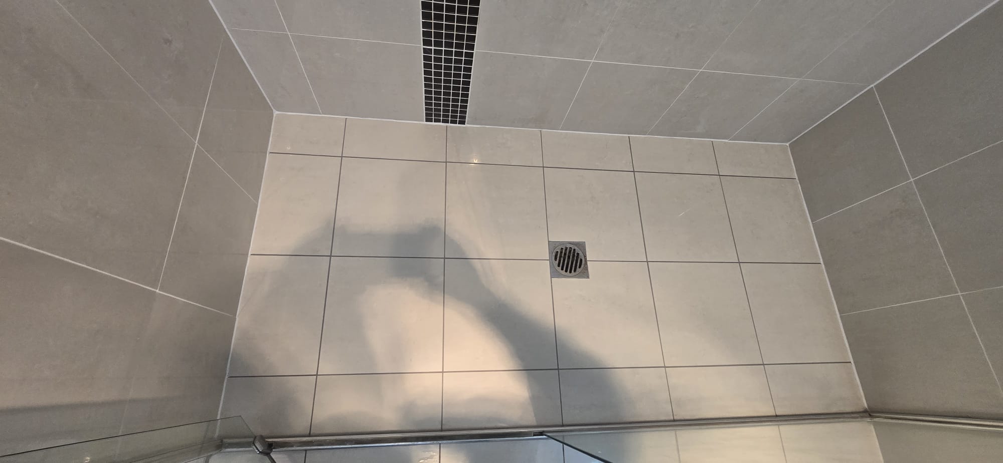 Restored shower floor after repair work