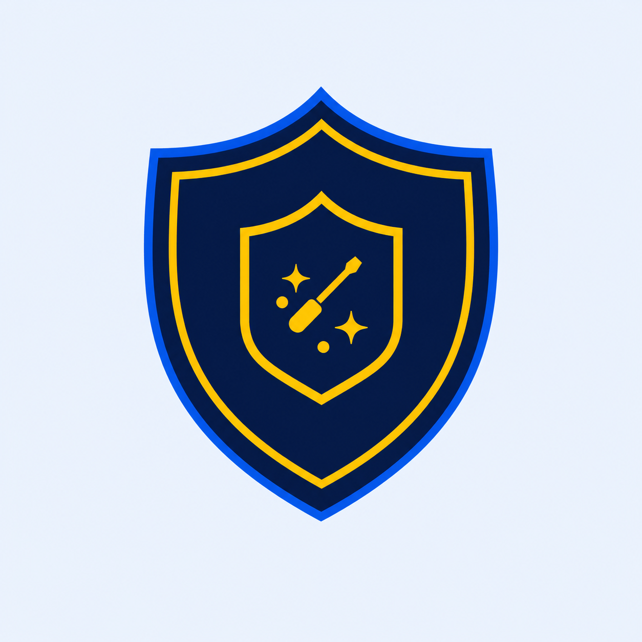 Navy and gold shower protection shield